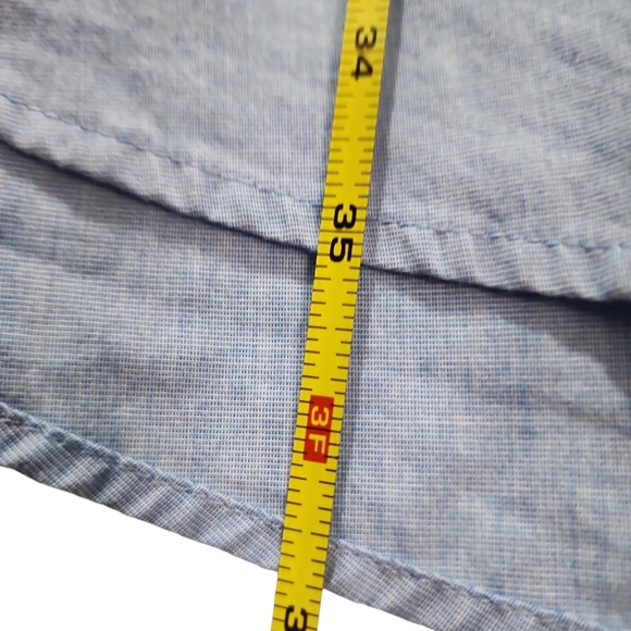 Croft and Barrow Men's 3XLTALL button up blue shirt with collar shirt sleeve - Picture 7 of 8